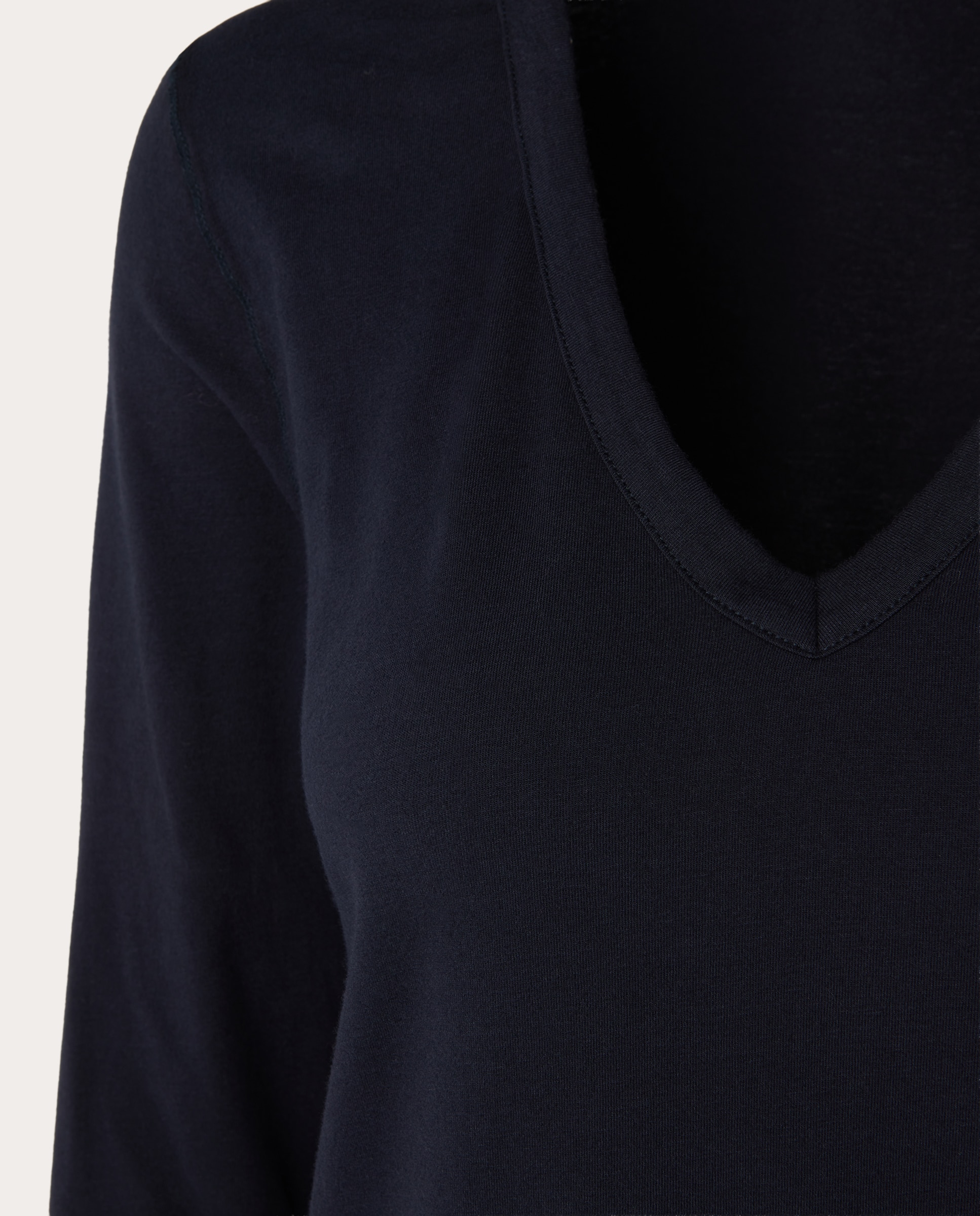 Camiseta fluida con escote en pico - Azul marino Azul marino-3
