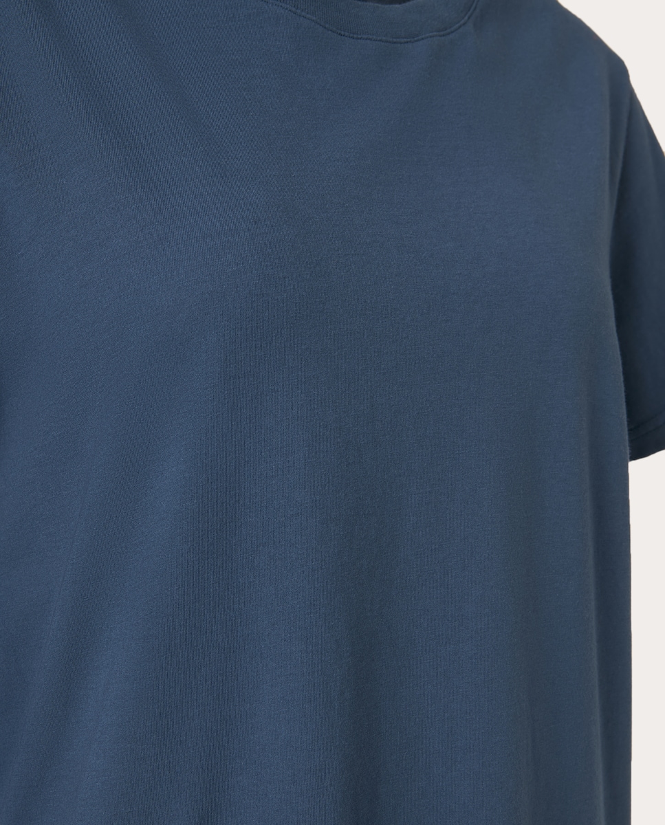 Camiseta de algodón Azul-3