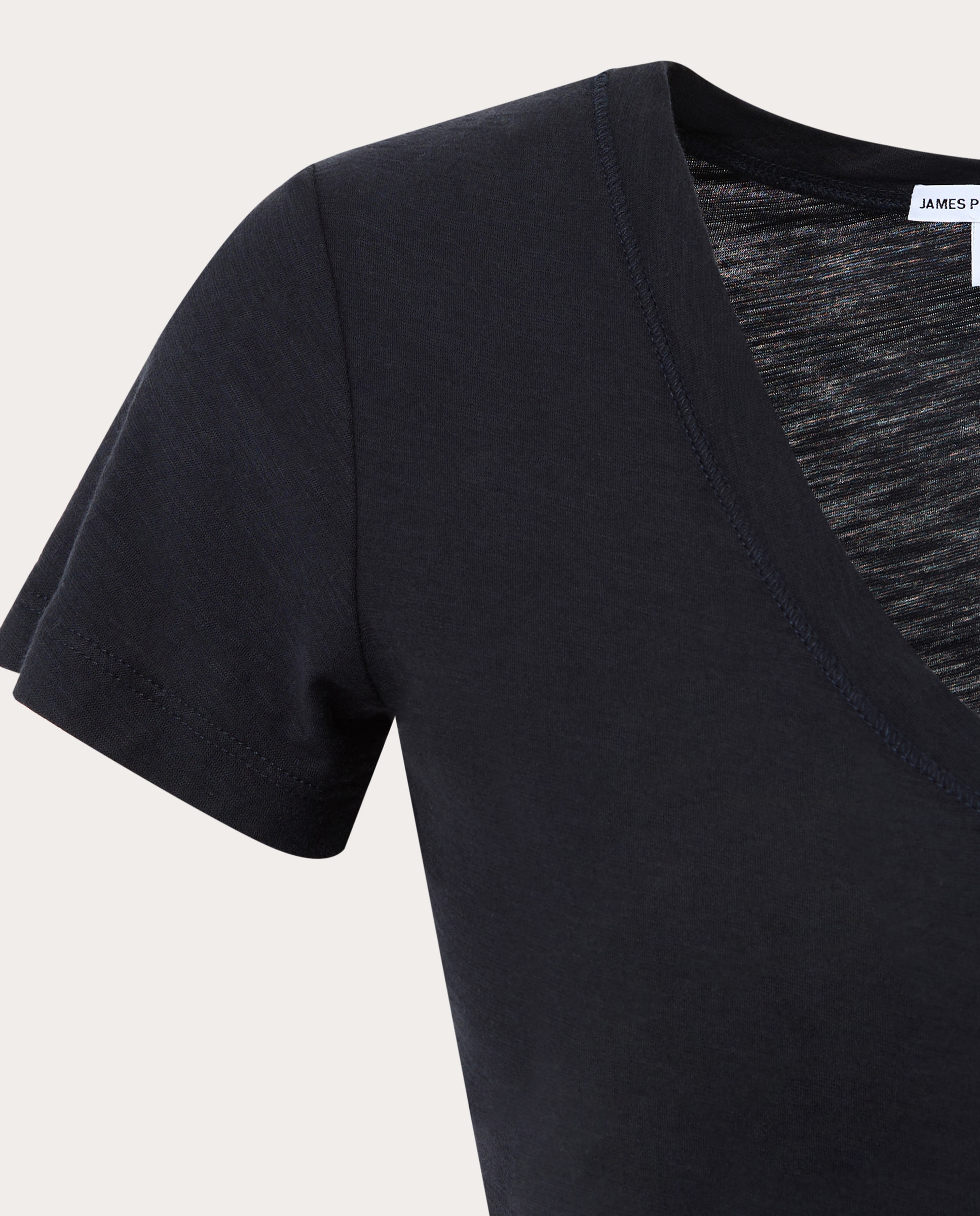 Imagen 3 de Camiseta de algodón con escote en V - Gris oscuro Gris oscuro