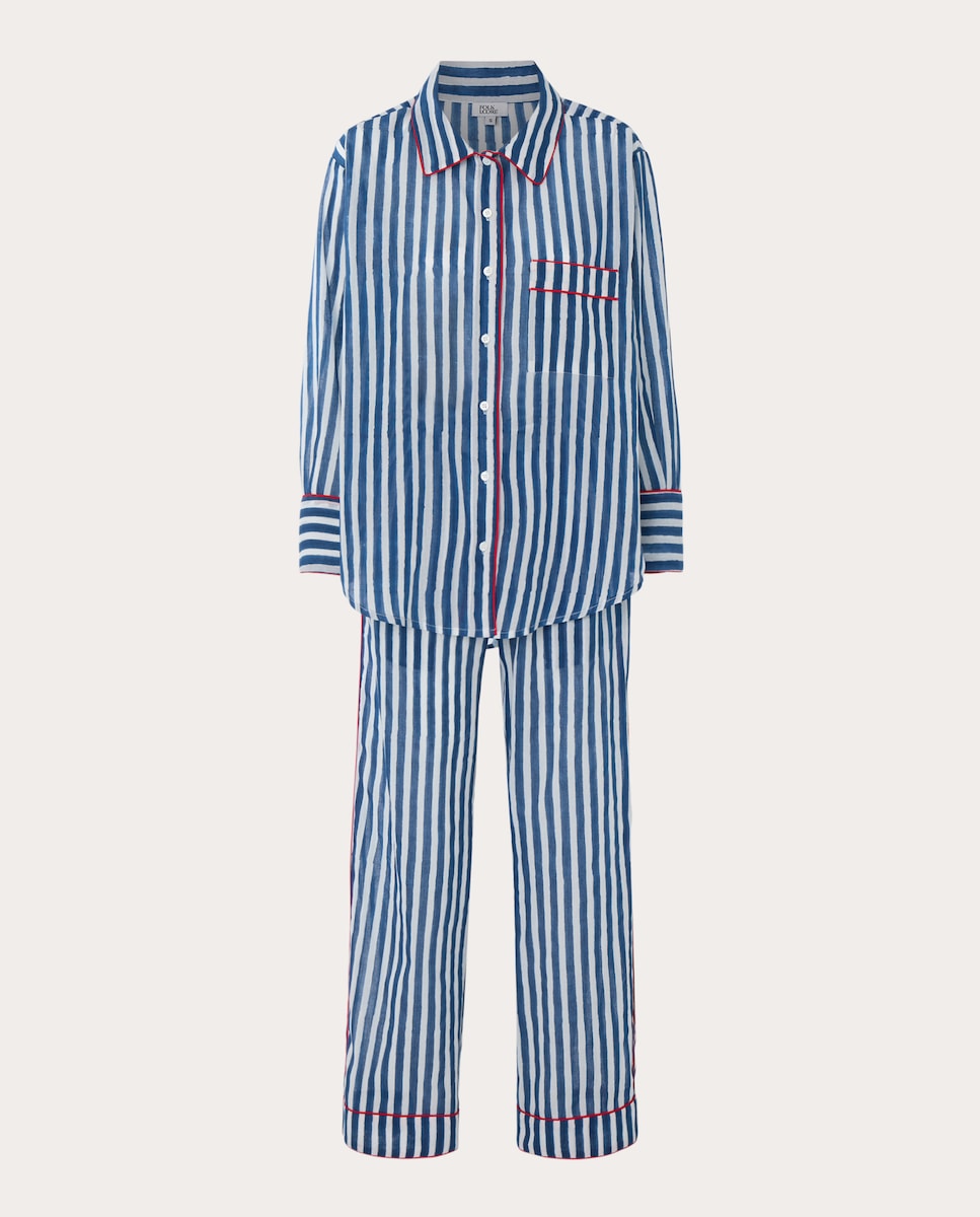 Pijama de algodón Azul-1