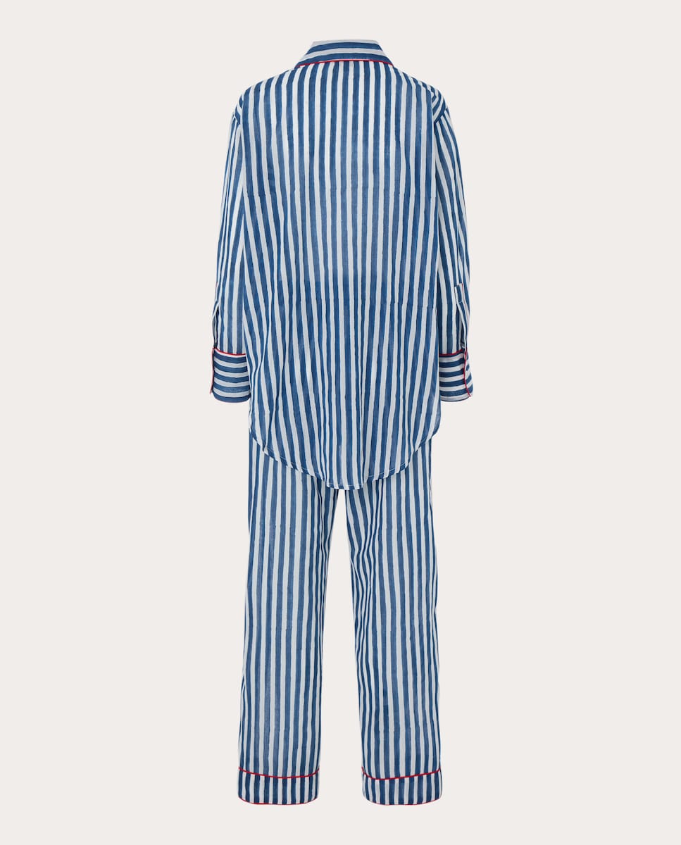 Pijama de algodón Azul-2