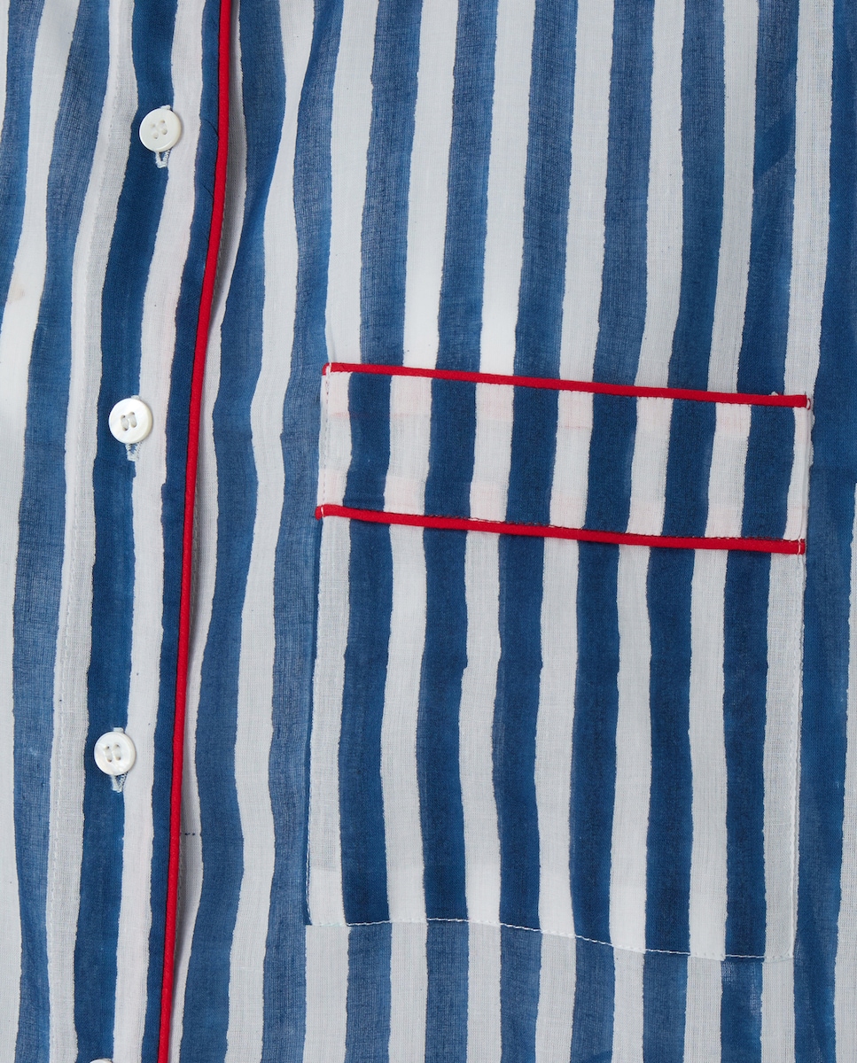 Pijama de algodón Azul-3