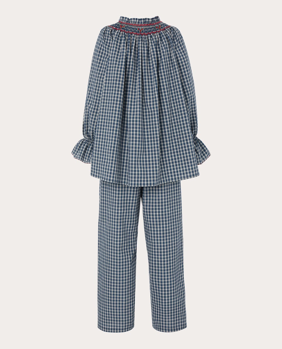 Pijama Malagasy de algodón Azul-2