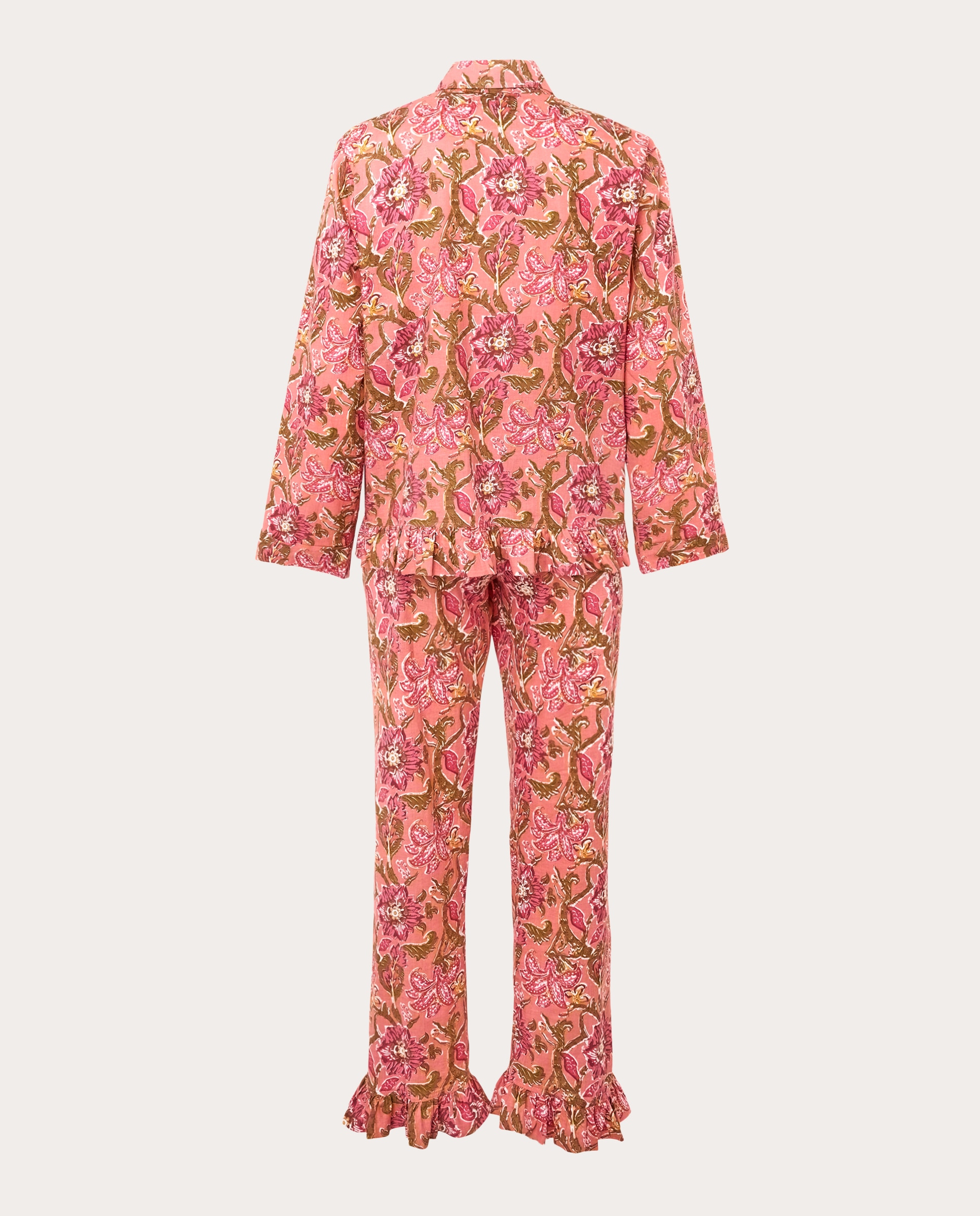 Pijama largo floral - Rosa Rosa-2