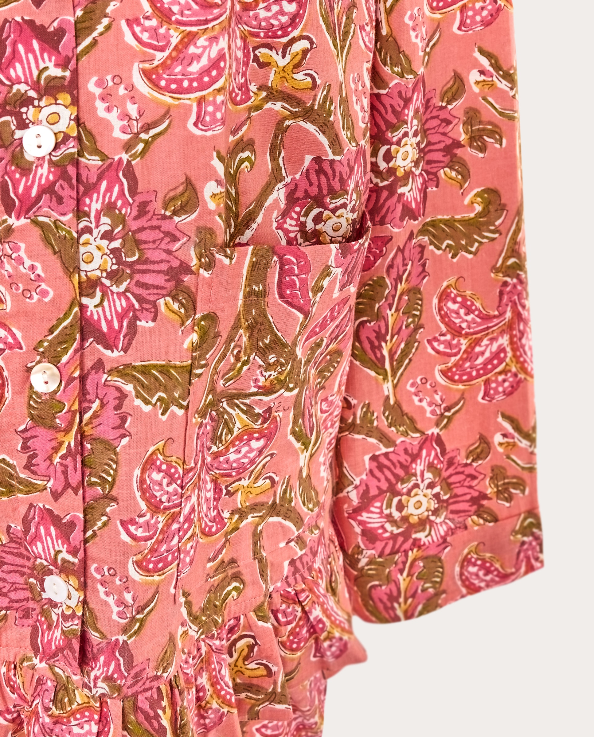 Pijama largo floral - Rosa Rosa-4