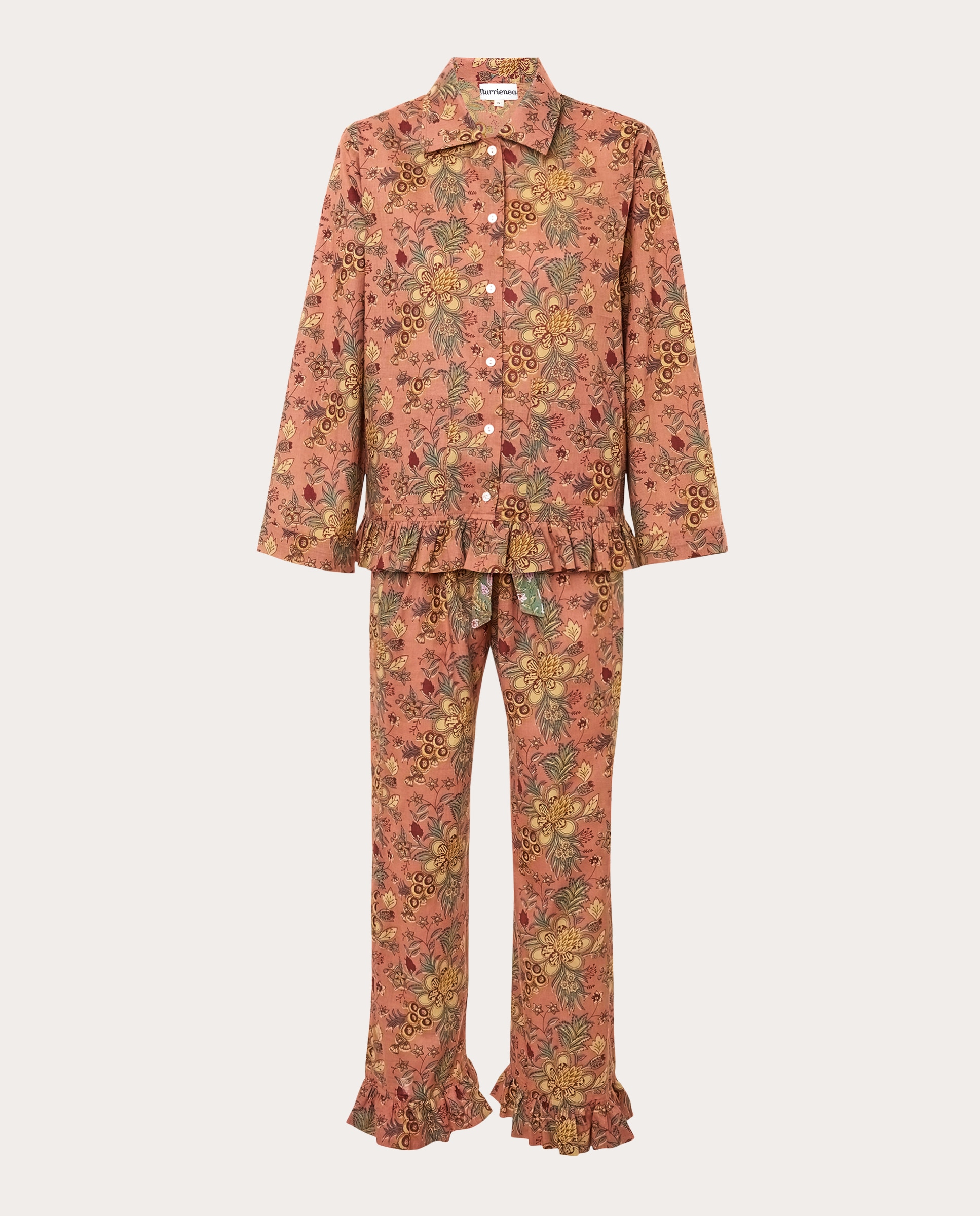 Imagen 0 de Pijama largo floral Salmón