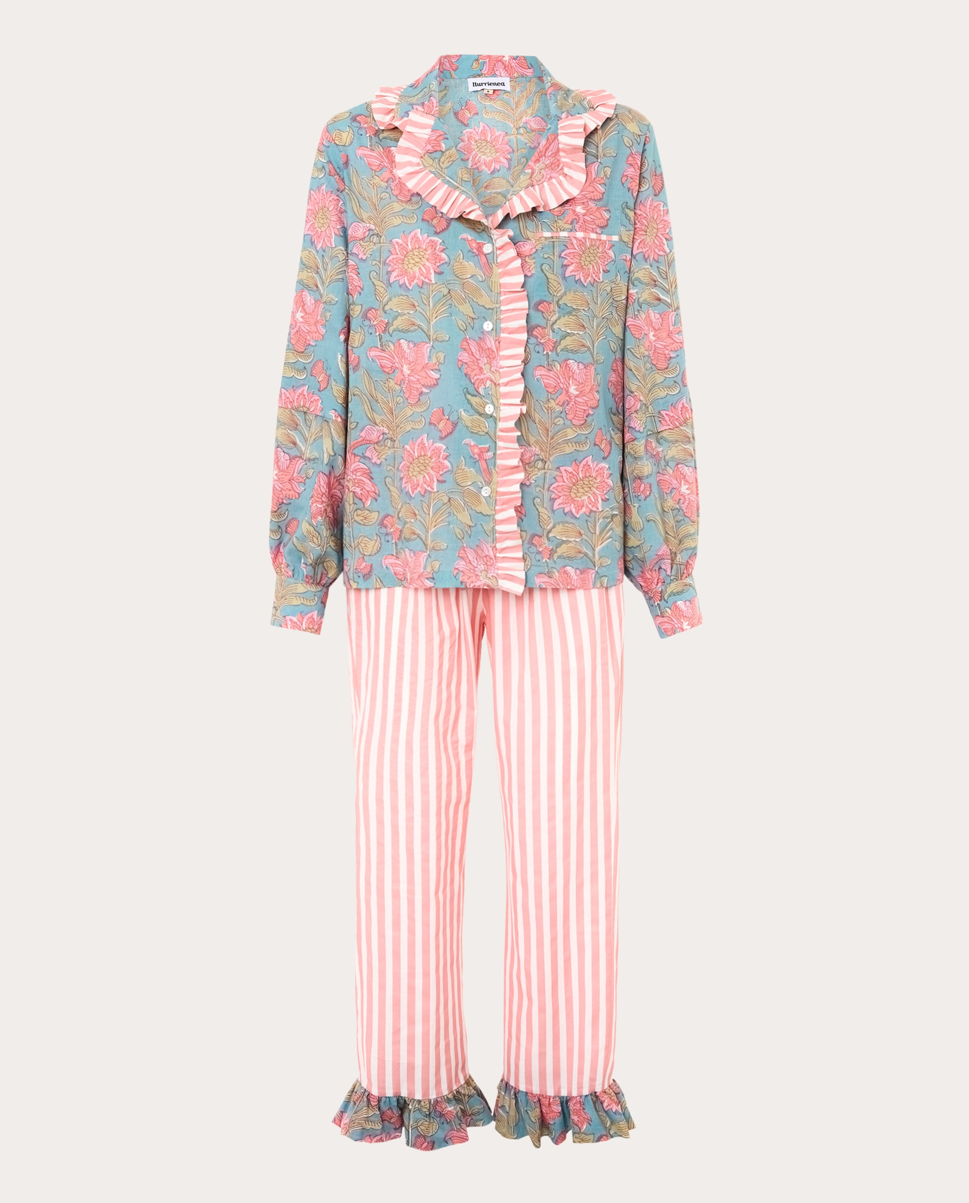 Imagen 0 de Pijama largo combinado Azul
