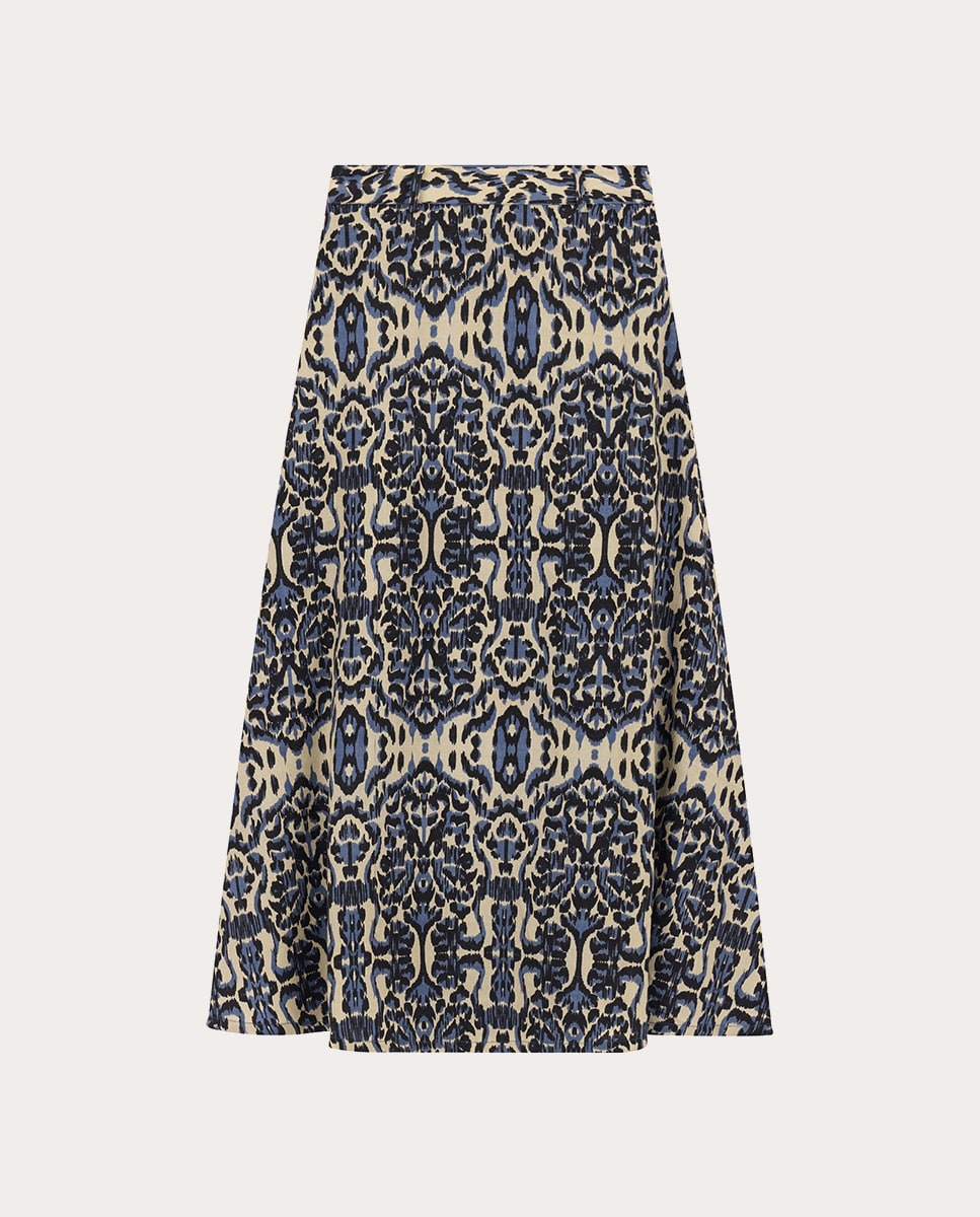 Falda larga Mikado Azul-1