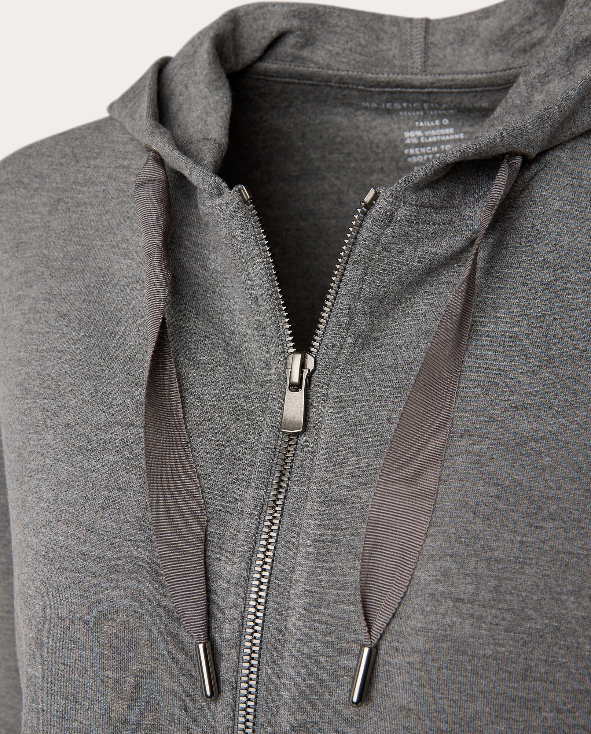 Cárdigan con capucha y cremallera - Gris Gris-4