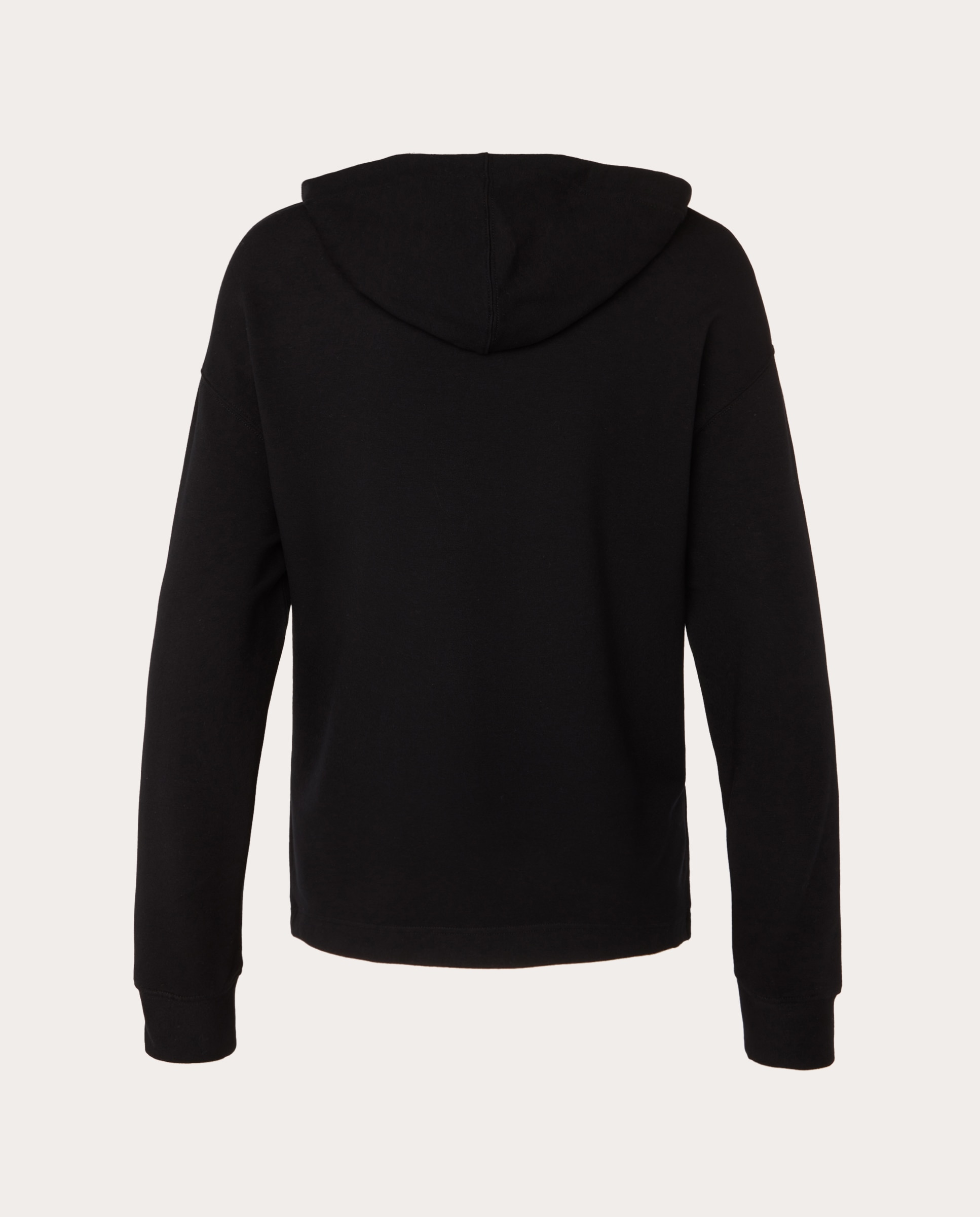 Cardigan com Capuz e Fecho de Correr Preto-2