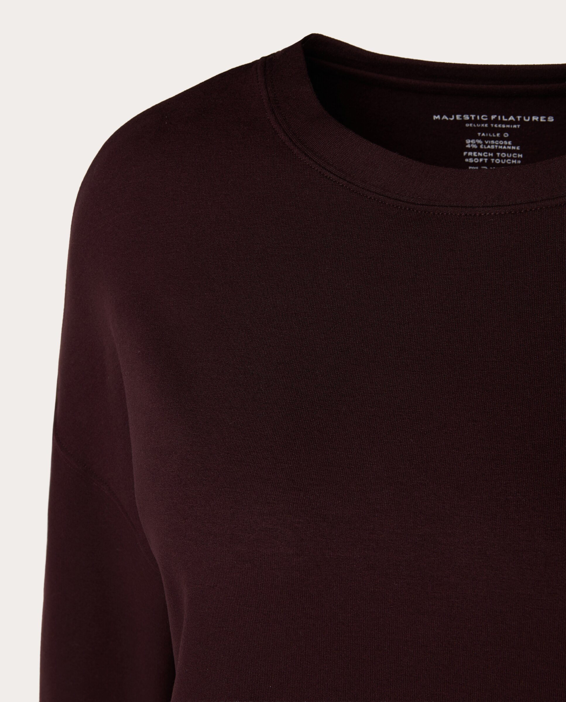 Camisola de Malha Fluida com Decote Redondo Roxo-3