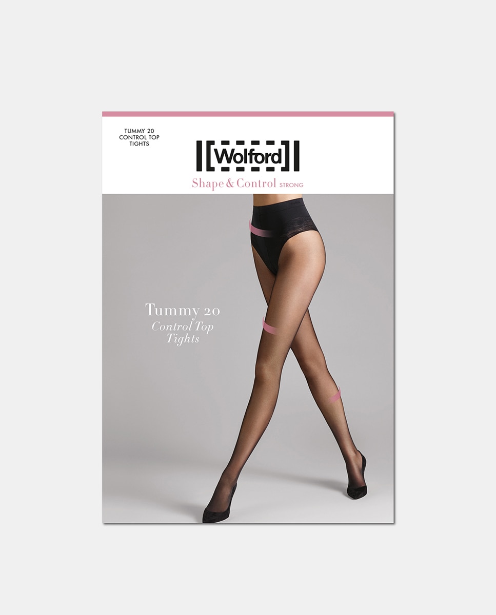 Panty Wolford de 20 deniers con control - Beige Negro-1