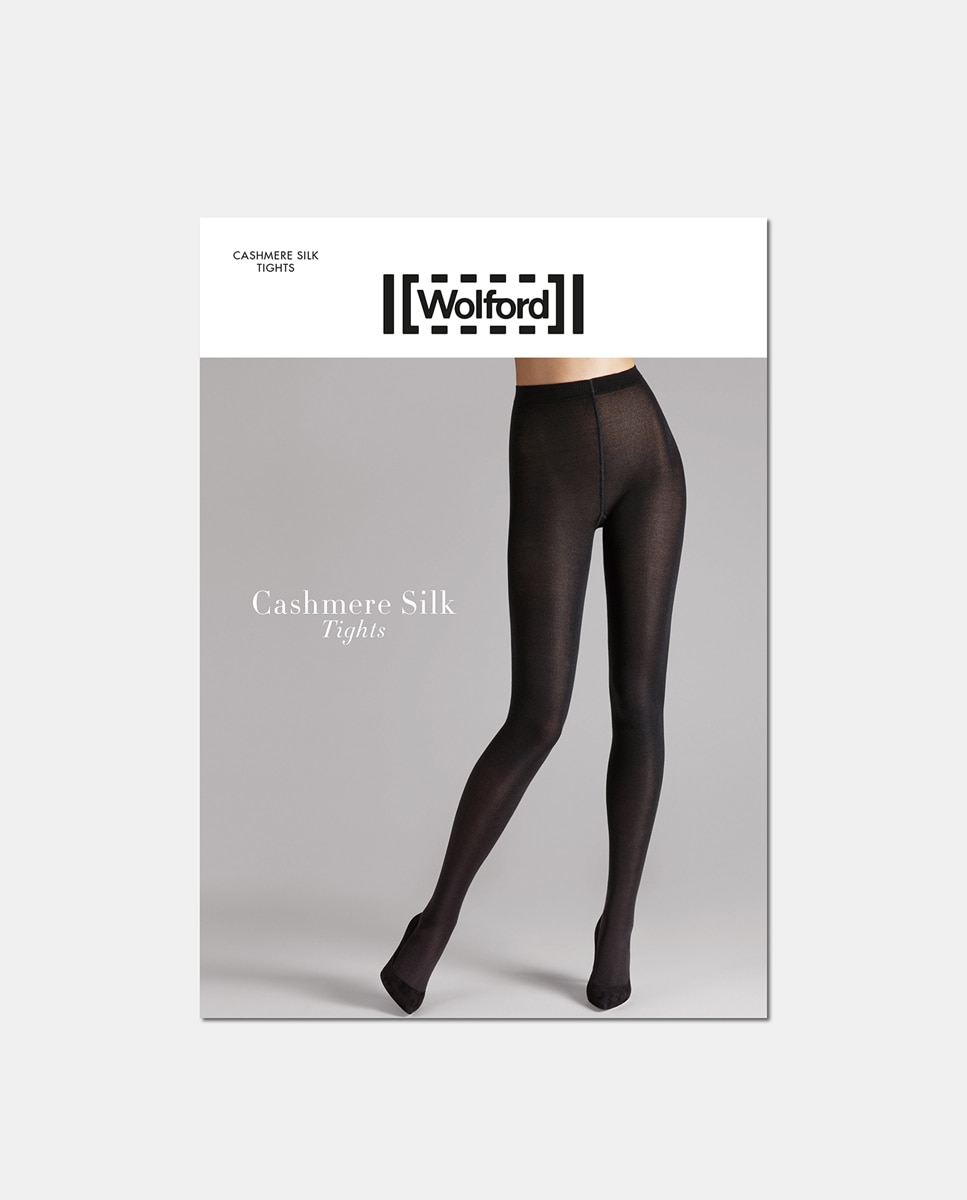 Collants Wolford de caxemira e seda Preto-1