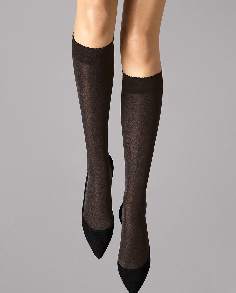 Media Wolford de 50 deniers aterciopelada - Gris oscuro Gris oscuro-1