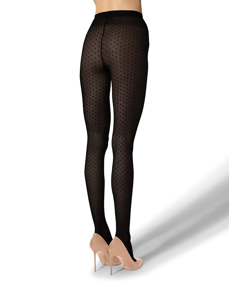 Collants de 20 Deniers às Bolinhas Preto-2