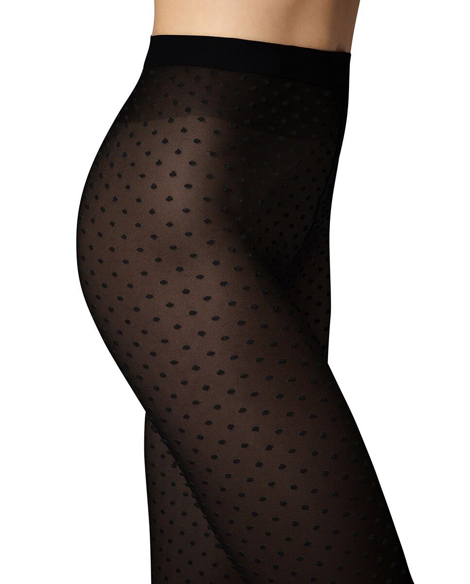 Collants de 20 Deniers às Bolinhas Preto-3