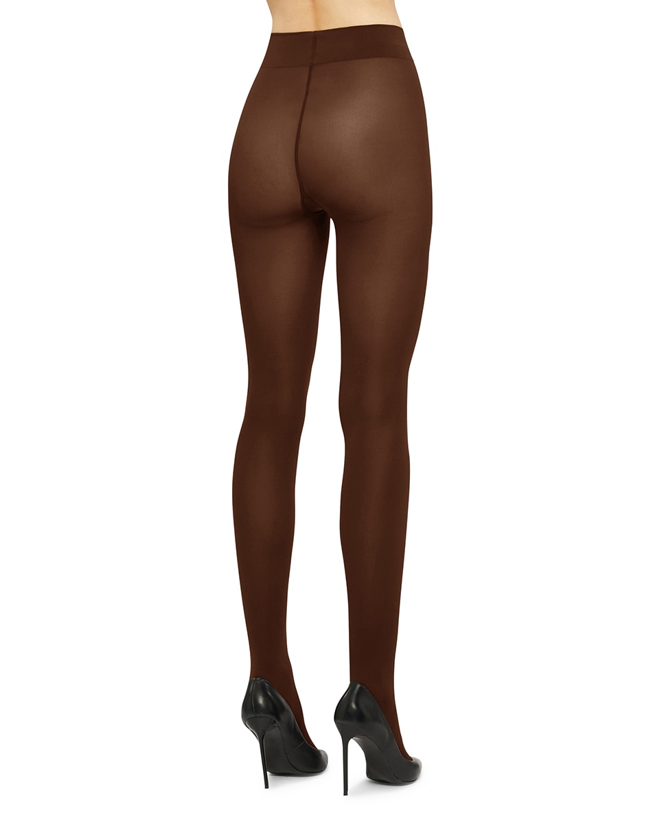 Collants Opacos com Acabamento Elástico Castanho-escuro-2