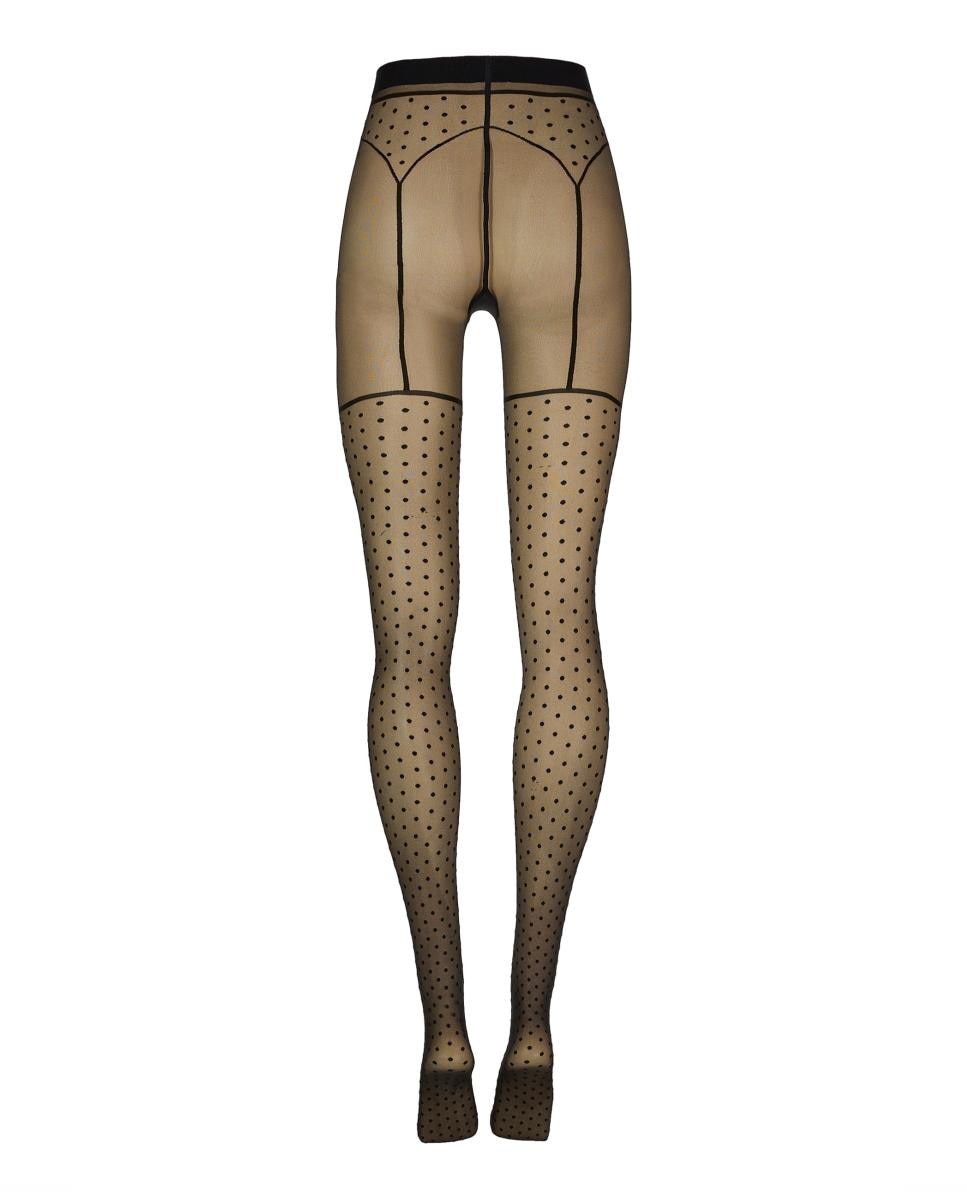 Panties efecto liguero con lunares - Wolford - Negro Negro-6