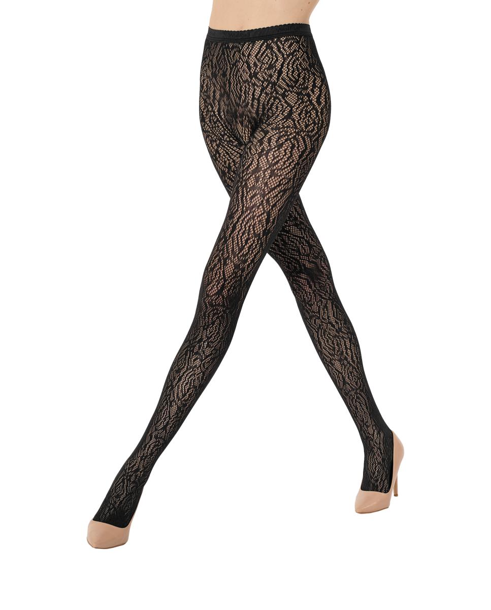 Imagen 0 de Panties de encaje con flores Negro