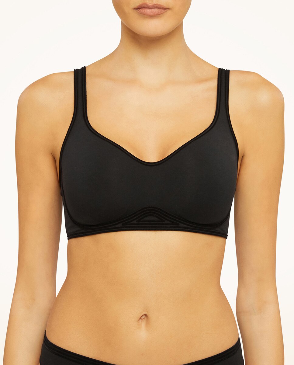 Soutien sem Aro Cotton Contour 3W Preto-1