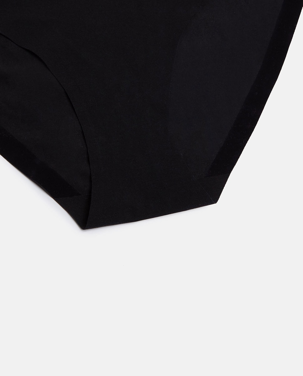 Cueca Ligeiramente Brilhante e com Efeito de Segunda Pele Preto-5