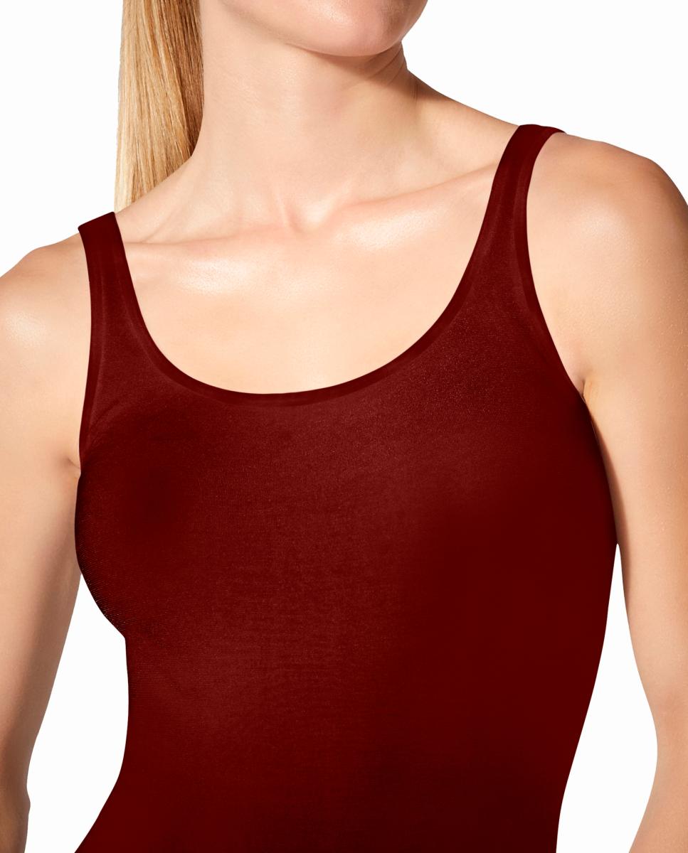Body Brilhante com Decote Redondo Vermelho-3