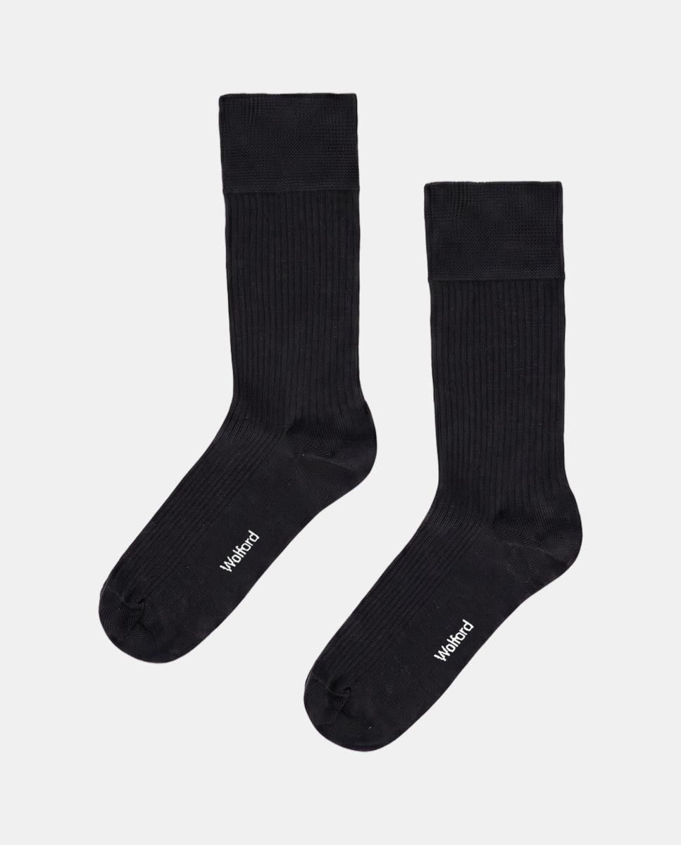 Meias Desportivas de Algodão com 80 Deniers Preto-3