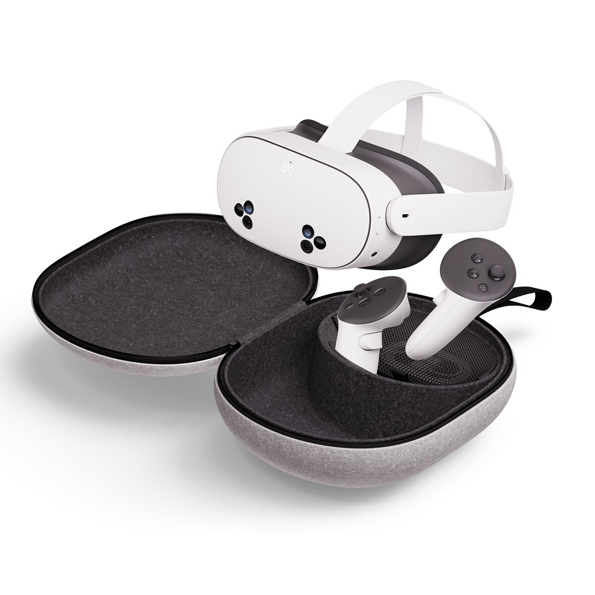 Estuche compacto para Meta Quest 3/3S Gris claro-3
