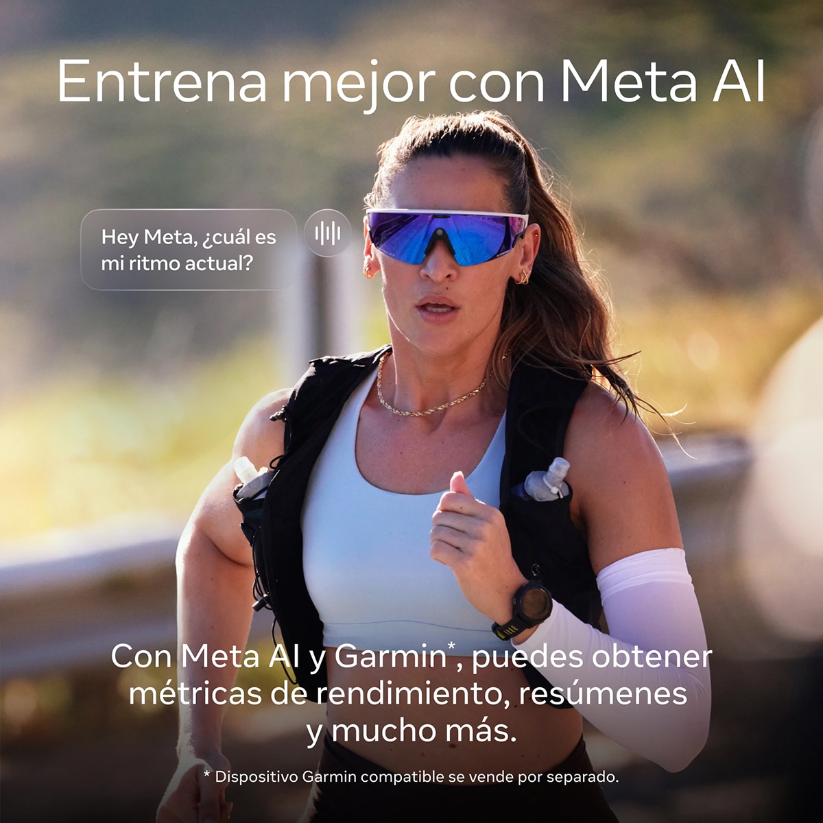 Gafas con IA Oakley Meta Vanguard con Meta AI y compatibilidad de audio, foto y vídeo, Blanco, Prizm negro Blanco-5