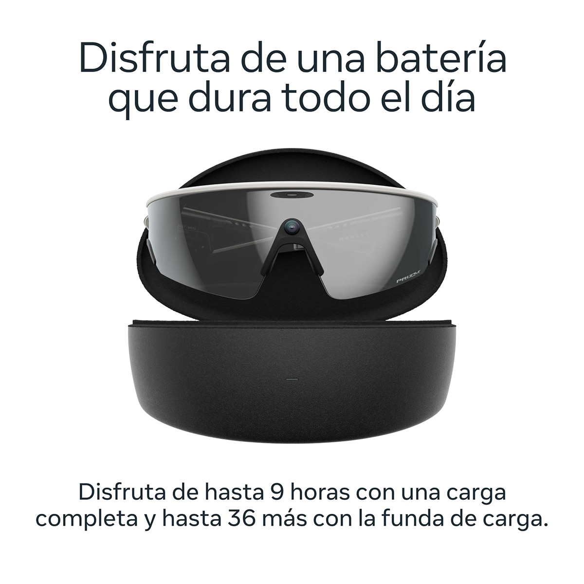 Gafas con IA Oakley Meta Vanguard con Meta AI y compatibilidad de audio, foto y vídeo, Blanco, Prizm negro Blanco-7