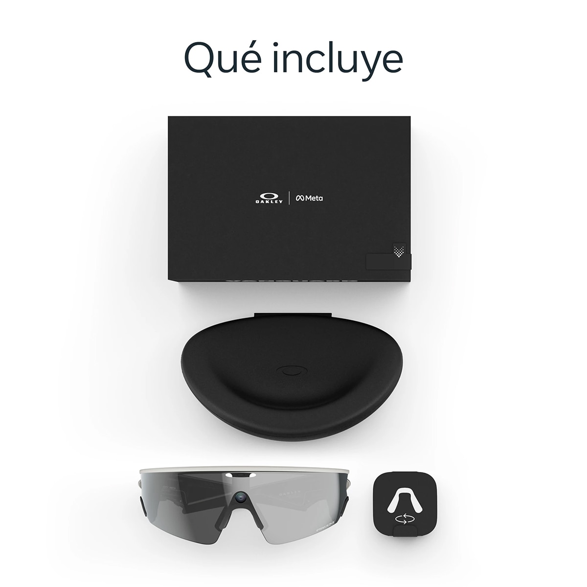 Gafas con IA Oakley Meta Vanguard con Meta AI y compatibilidad de audio, foto y vídeo, Blanco, Prizm negro Blanco-8