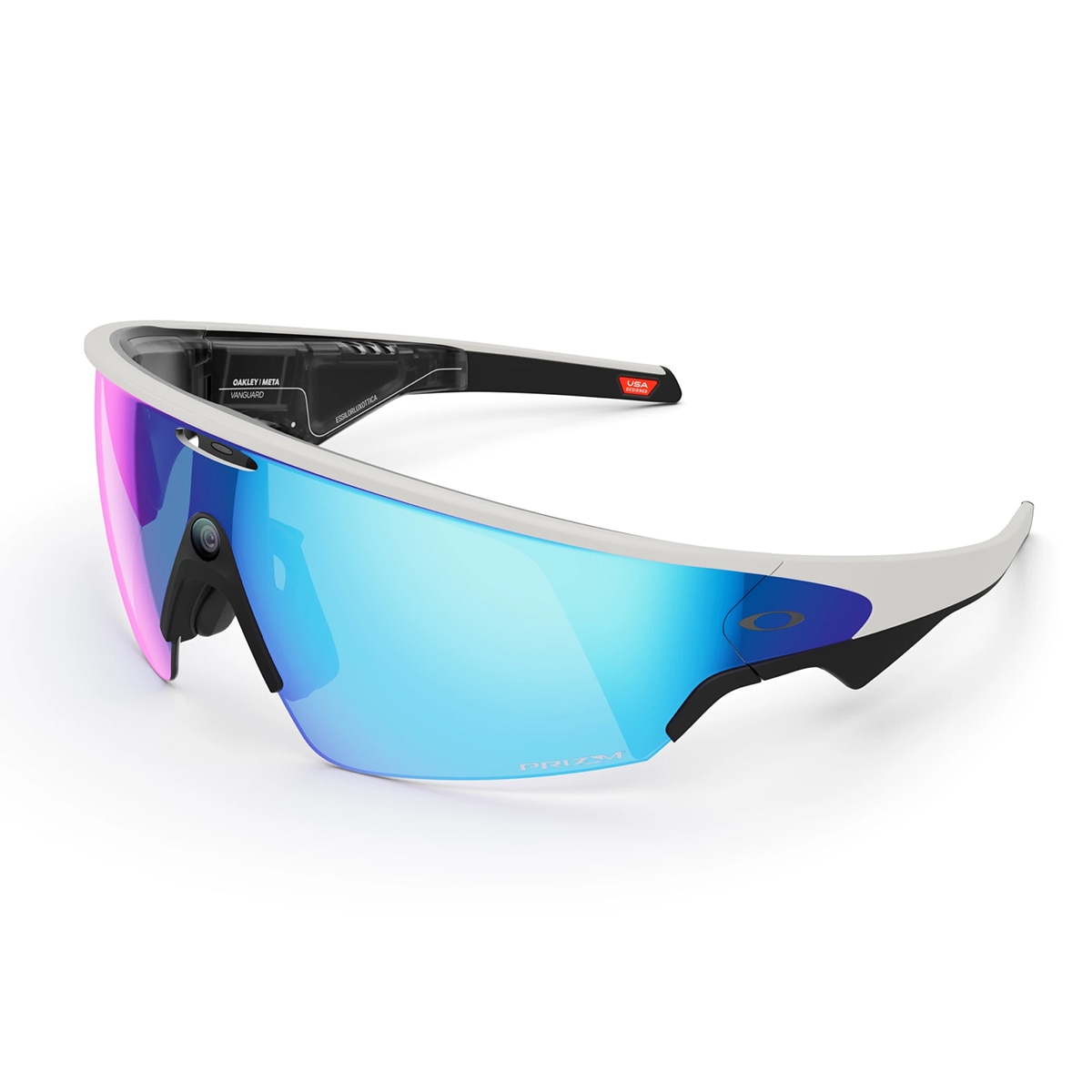 Imagen 0 de Gafas con IA Oakley Meta Vanguard con Meta AI y compatibilidad de audio, foto y vídeo, blanco, Prizm Sapphire