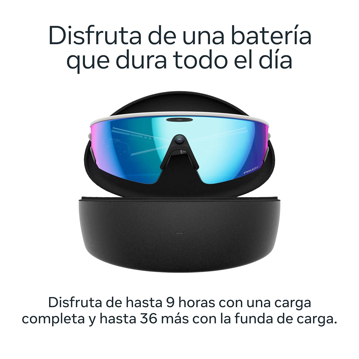 Gafas con IA Oakley Meta Vanguard con Meta AI y compatibilidad de audio, foto y vídeo, blanco, Prizm Sapphire 7