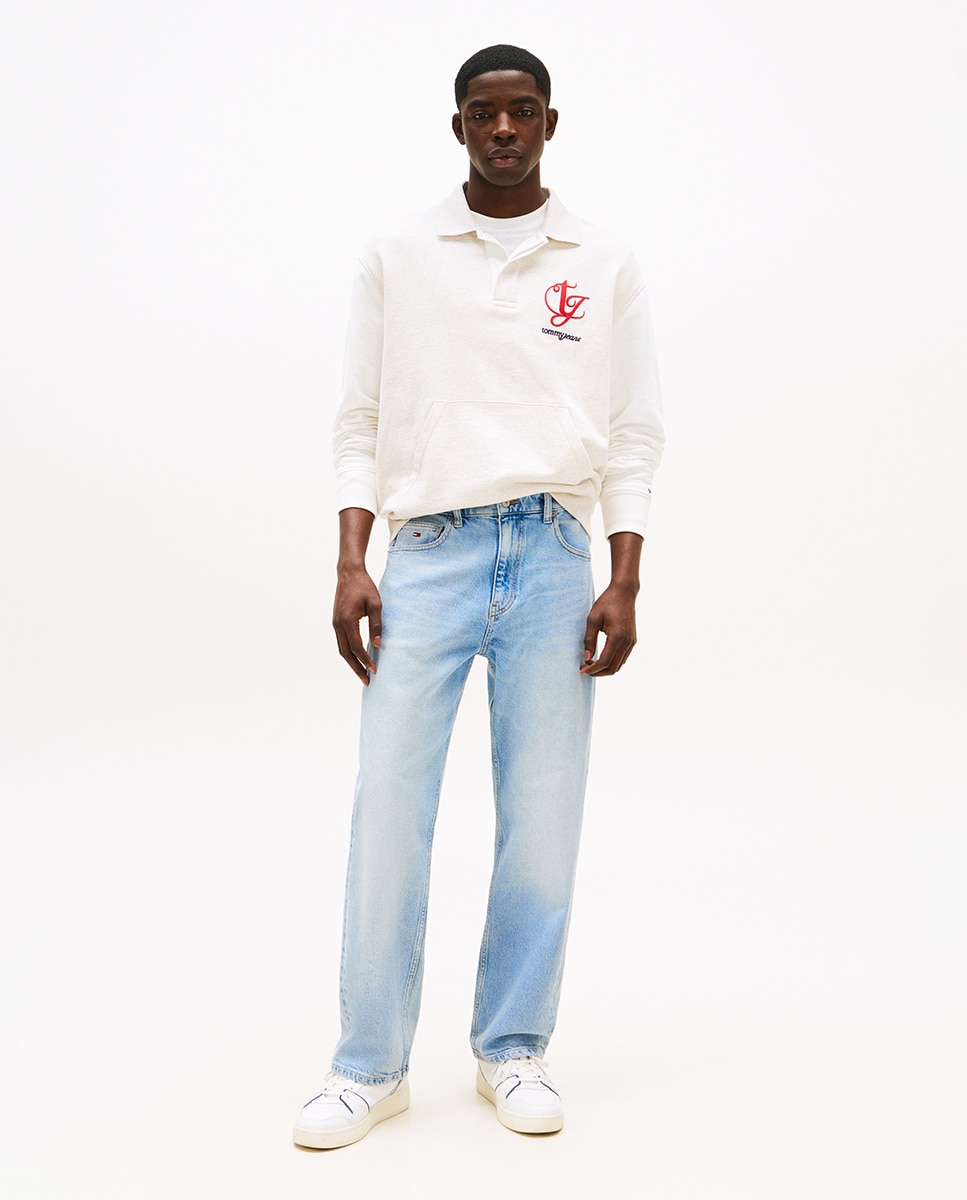 Jeans Otis Straight Fit com Cintura Média Azul-claro-1