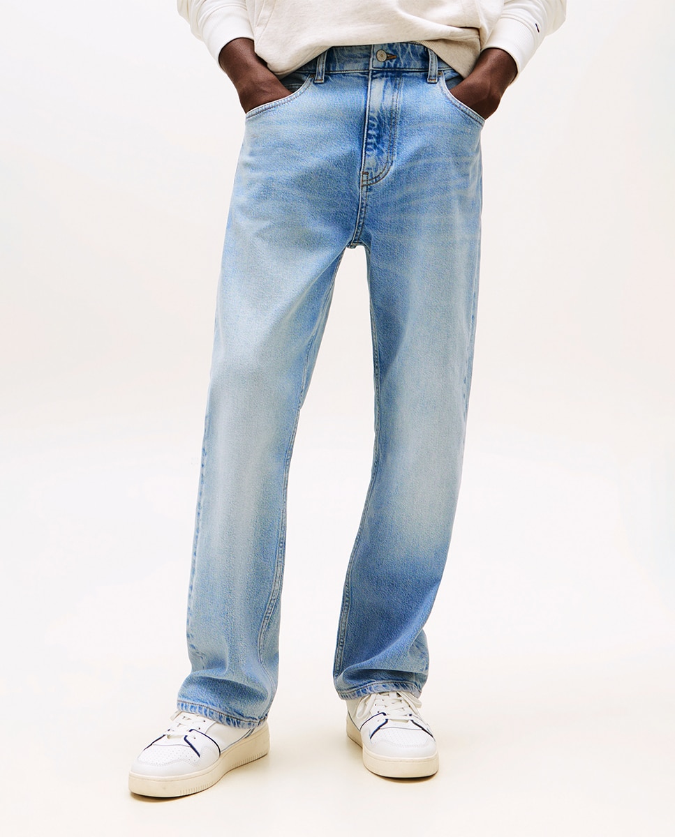 Jeans Otis Straight Fit com Cintura Média Azul-claro-2