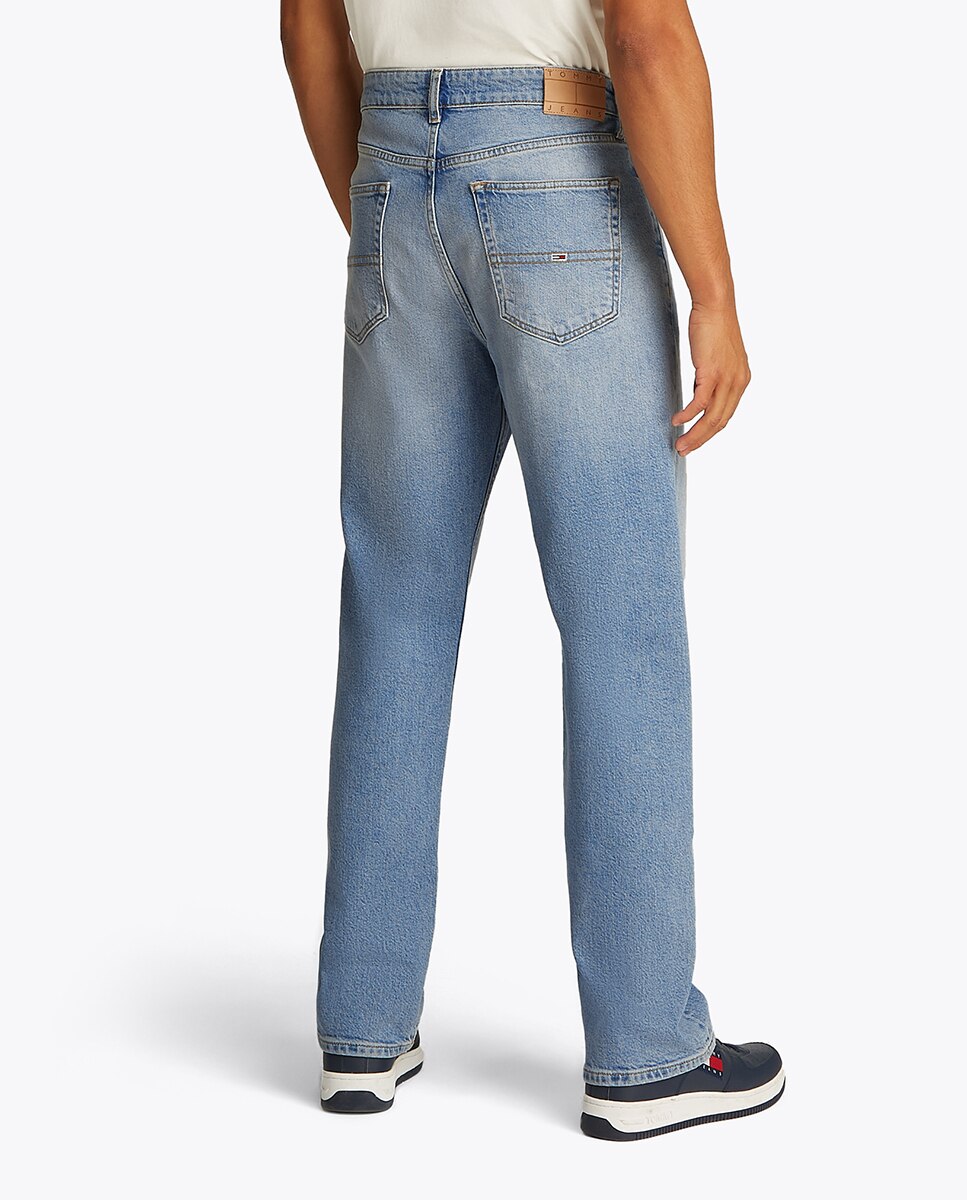 Jeans Otis Straight Fit com Cintura Média Azul-claro-3
