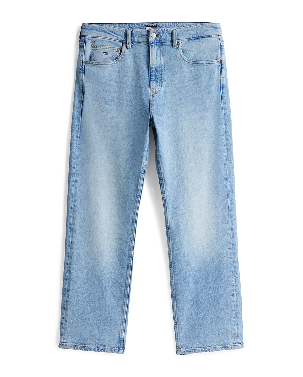 Jeans Otis Straight Fit com Cintura Média Azul-claro-5