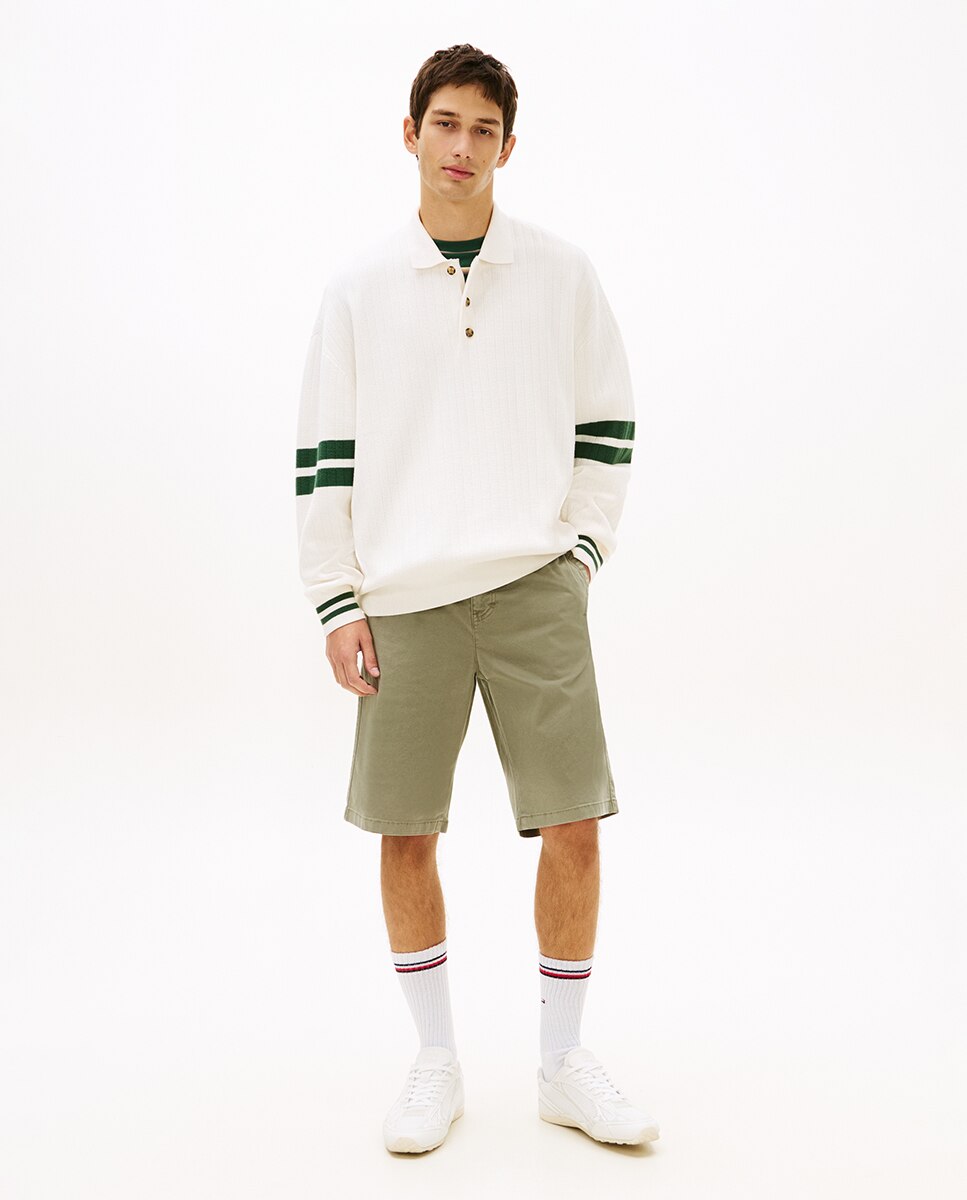 Pantalón corto chino de hombre OTIS regular fit - Tommy Jeans - Verde militar Verde militar-1