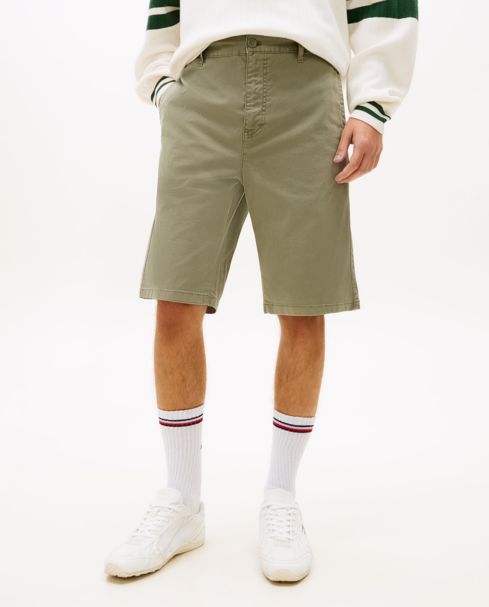 Pantalón corto chino de hombre OTIS regular fit - Tommy Jeans - Verde militar Verde militar-2