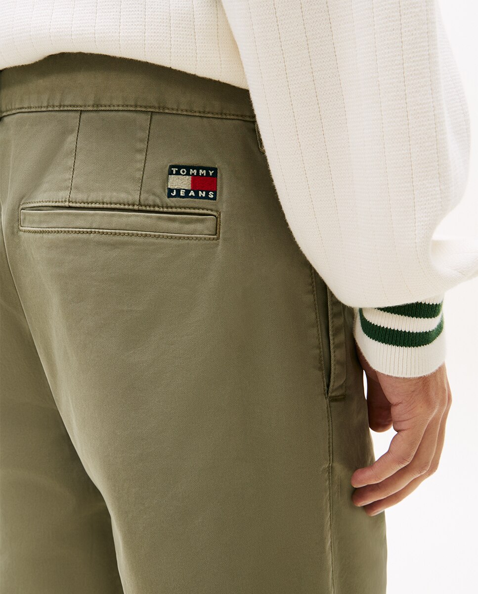 Pantalón corto chino de hombre OTIS regular fit - Tommy Jeans - Verde militar Verde militar-4