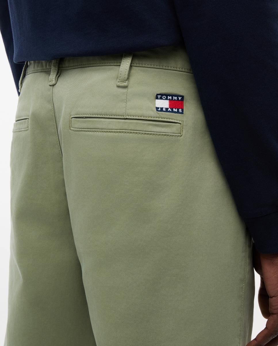 Calças Chino de Corte Slim Verde-claro-4