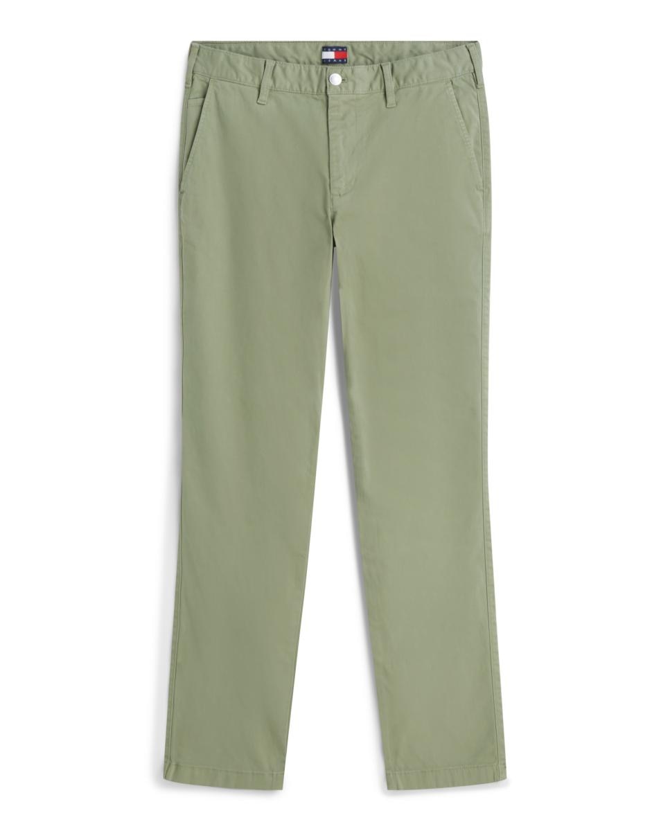 Calças Chino de Corte Slim Verde-claro-5