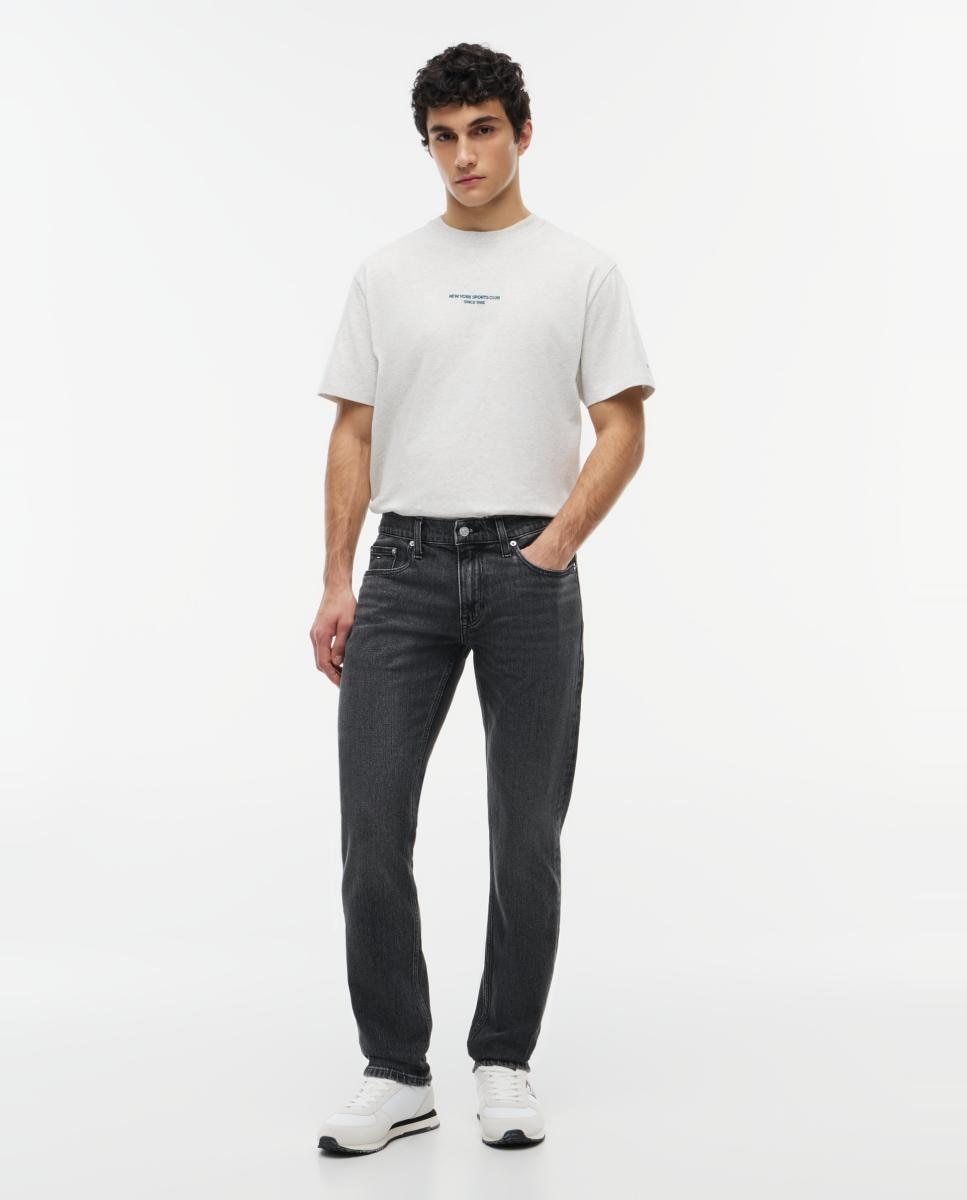 Imagem 0 de Jeans Slim Fit com Desenho de Cinco Bolsos e Fecho de Correr e Botão