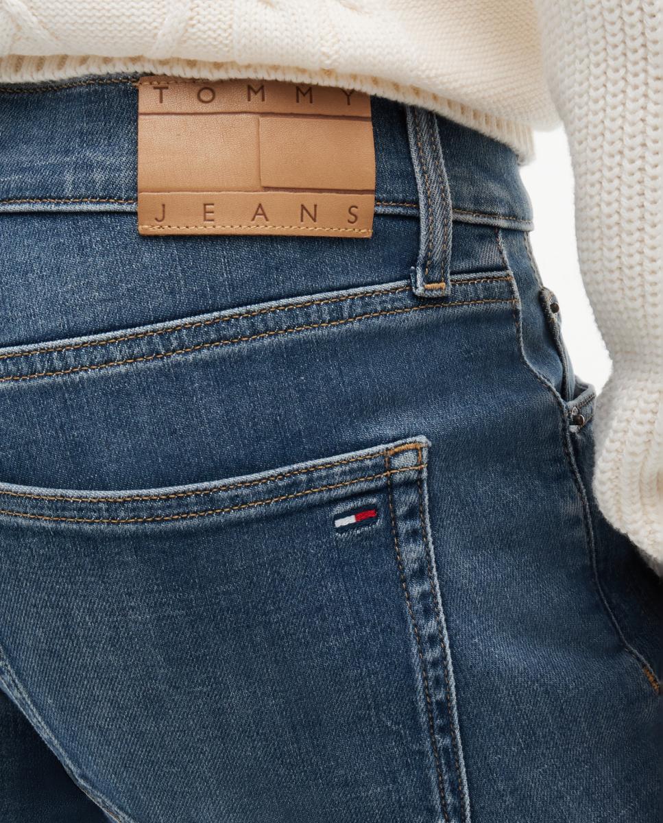 Jeans Slim Fit com Desenho de Cinco Bolsos e Fecho de Correr e Botão Cinzento-4