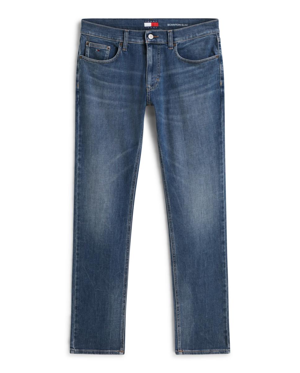 Jeans Slim Fit com Desenho de Cinco Bolsos e Fecho de Correr e Botão Cinzento-5