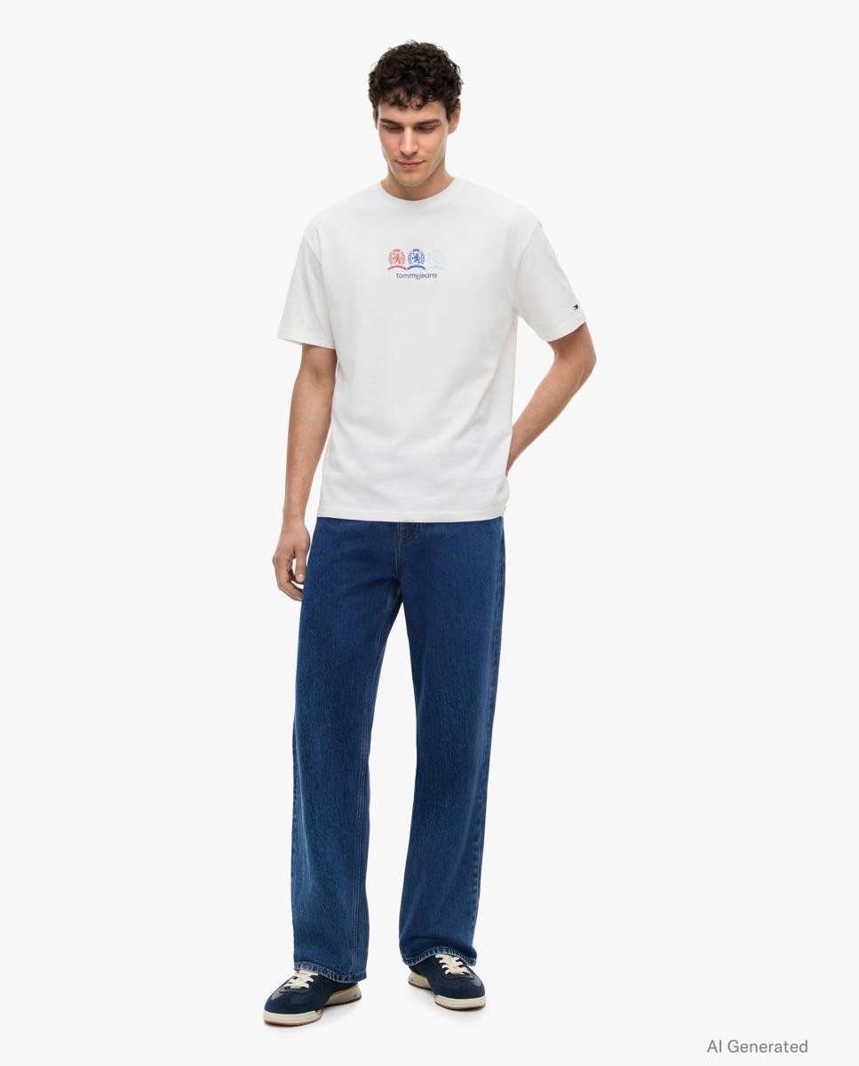Tommy Jeans - Vaquero relaxed straight de hombre con diseño clásico de cinco bolsillos y cierre con cremallera y botón.