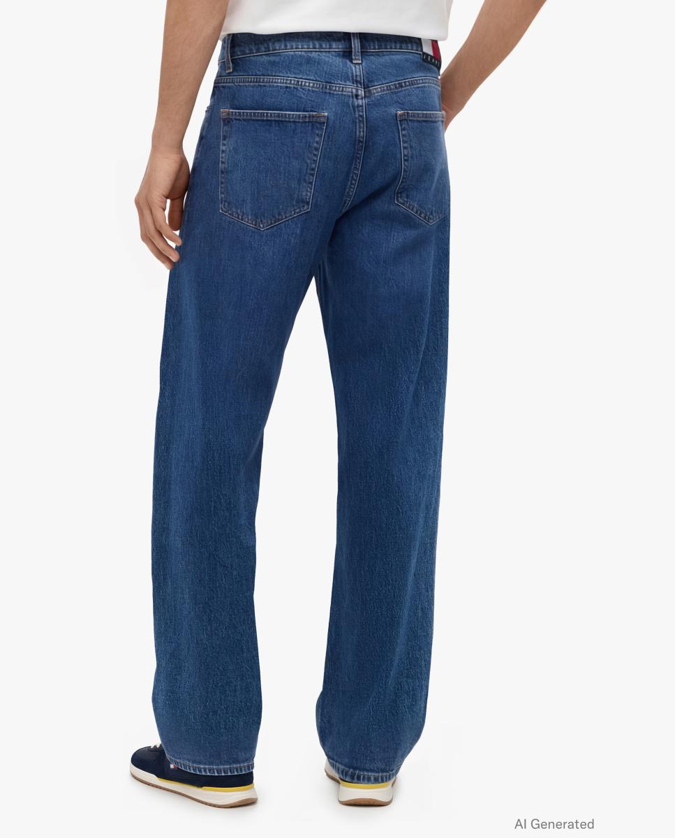 Vaquero relaxed straight de hombre con diseño clásico de cinco bolsillos y cierre con cremallera y botón - Tommy Jeans - Azul Azul-3