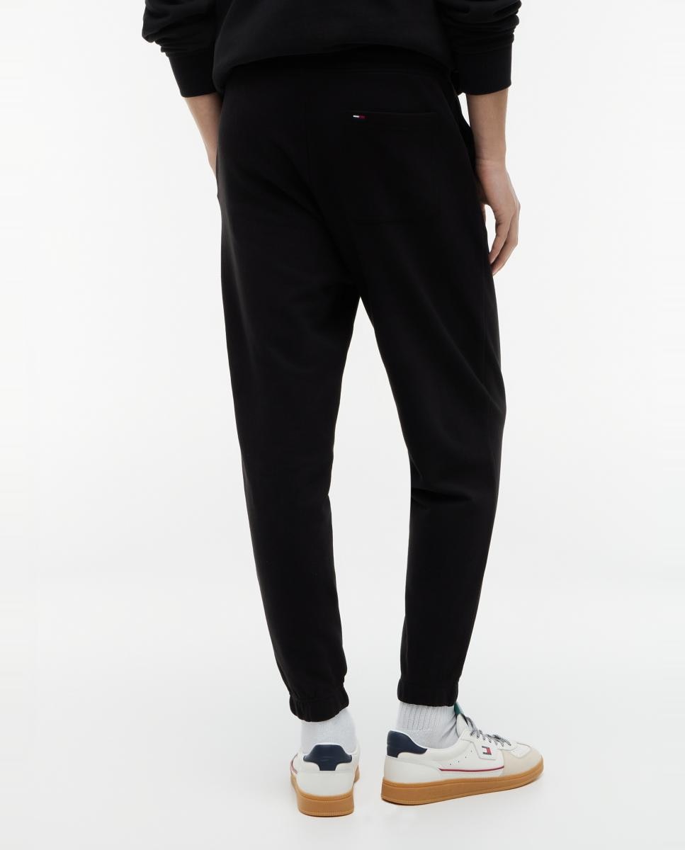 Pantalón de chándal de corte regular con logo Tommy Jeans en contraste - Negro Negro-3