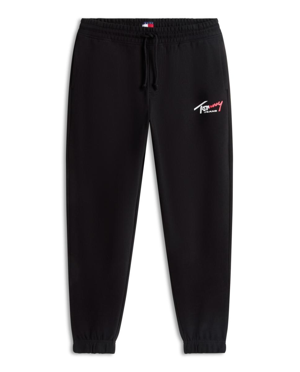 Pantalón de chándal de corte regular con logo Tommy Jeans en contraste - Negro Negro-5