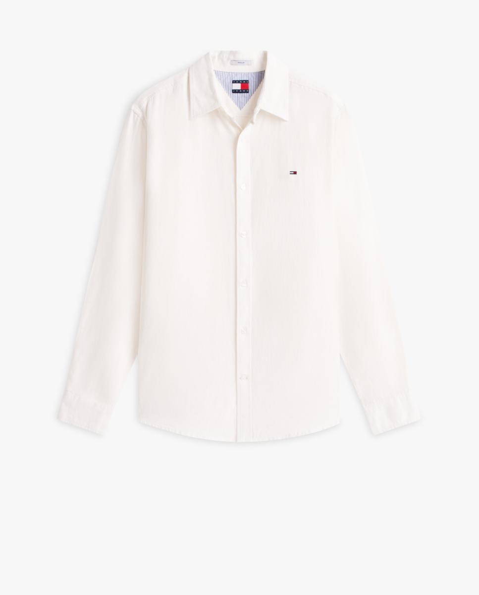 Camisa de Linho Regular Fit Branco-4